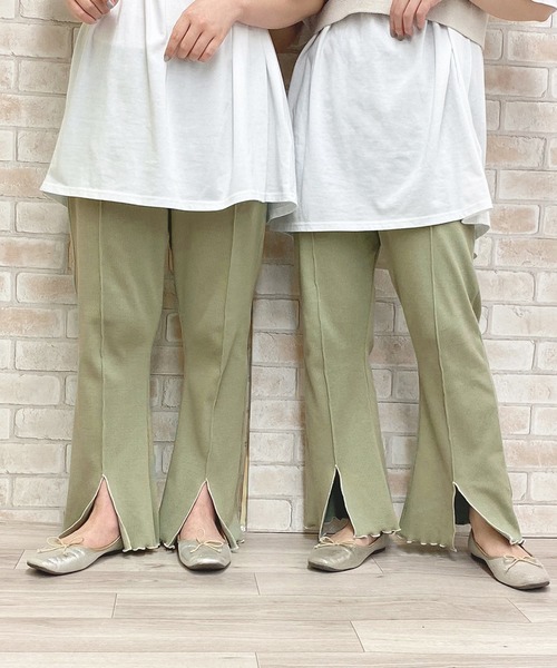 PairPair(ペアペア)の「リブイージーパンツ(その他パンツ・レディース・ブラック/ライトグリーン/オレンジ/ラベンダー/アイボリー・FREE)」の4枚目の写真