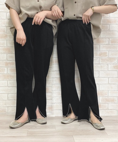 PairPair(ペアペア)の「リブイージーパンツ(その他パンツ・レディース・ブラック/ライトグリーン/オレンジ/ラベンダー/アイボリー・FREE)」の3枚目の写真