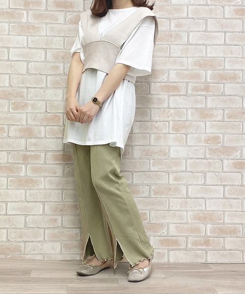 PairPair(ペアペア)の「リブイージーパンツ(その他パンツ・レディース・ブラック/ライトグリーン/オレンジ/ラベンダー/アイボリー・FREE)」の12枚目の写真