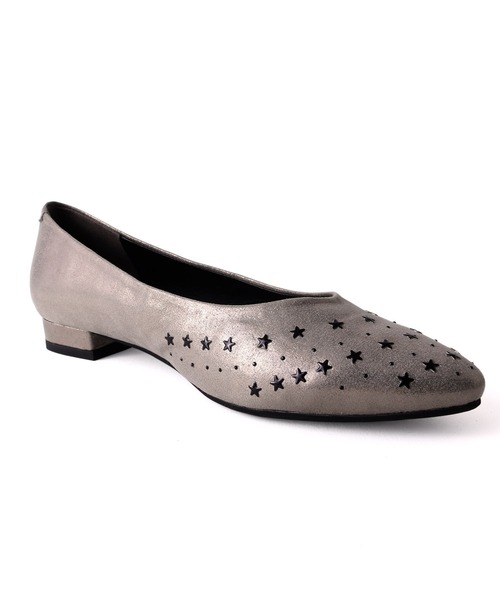coca(ANDEX shoes product)(コカ)の「coca / コカ 星スタッズ付き ポインテッドトゥ ローヒール パンプス 420002(パンプス・レディース・パイソン/ブラック/ベージュ・23.5cm/24.5cm/22cm/23cm/22.5cm/24cm)」の7枚目の写真