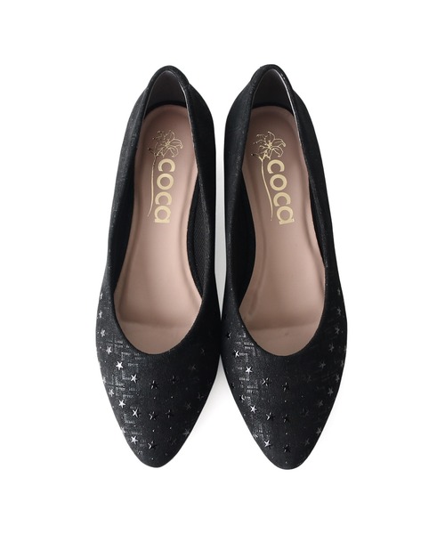 coca(ANDEX shoes product)(コカ)の「coca / コカ 星スタッズ付き ポインテッドトゥ ローヒール パンプス 420002(パンプス・レディース・パイソン/ブラック/ベージュ・23.5cm/24.5cm/22cm/23cm/22.5cm/24cm)」の14枚目の写真