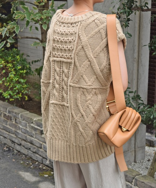 Marient（マリエント）の「ケーブルアランニットベスト（ニット/セーター・レディース・ベージュ/ブラウン/アイボリー・FREE）」の15枚目の写真