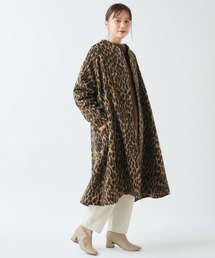 Omekashi | ノーカラーAラインコート(ノーカラーコート)