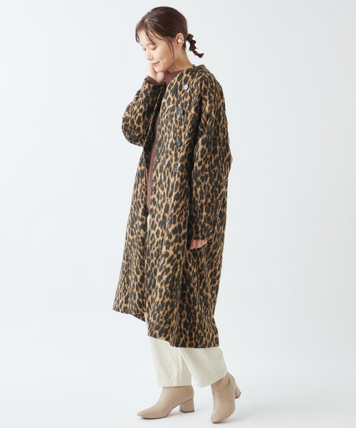 Omekashi（オメカシ）の「ノーカラーAラインコート（ノーカラーコート・レディース・ブラウン/アイボリー/ブラウン系その他2・FREE）」の22枚目の写真