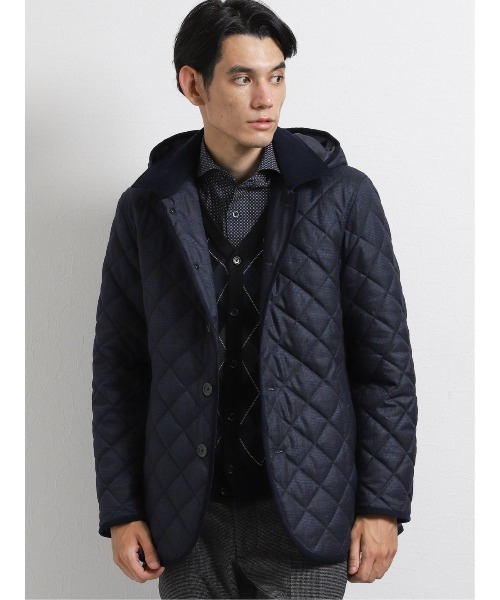 ブルゾン ジャケット アウターエムエフエディトリアルメンズ M F Editorial Men キルティングサーモライトフード付ハーフコート ブルゾン M F Editorial エムエフエディトリアル のファッション