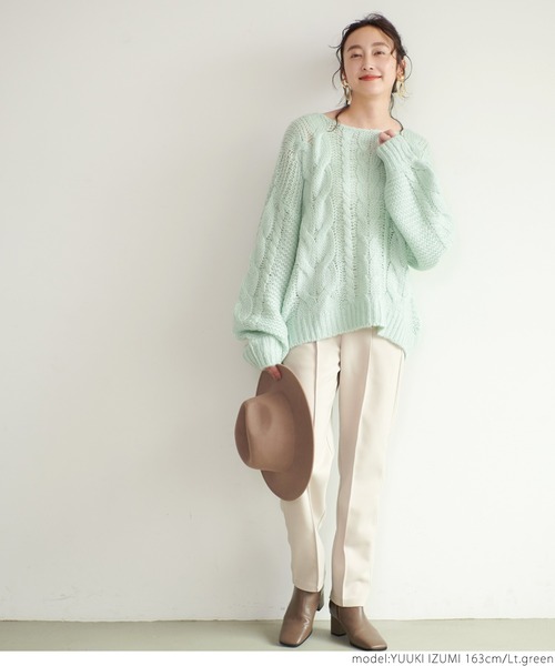 coca（coca）（コカ）の「やわらかローゲージニット（ニット/セーター・レディース・アイボリー/ライトグリーン/パープル・ONE SIZE）」の14枚目の写真