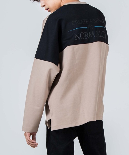 WEGO（ウィゴー）の「WEGO/ロゴプリントビッグシルエットドルマンプルオーバー（スウェット・メンズ・ホワイト/ベージュ・MEDIUM/LARGE）」の2枚目の写真