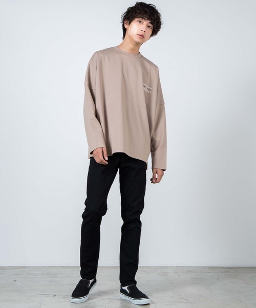 WEGO（ウィゴー）の「WEGO/ロゴプリントビッグシルエットドルマンプルオーバー（スウェット・メンズ・ホワイト/ベージュ・MEDIUM/LARGE）」の11枚目の写真