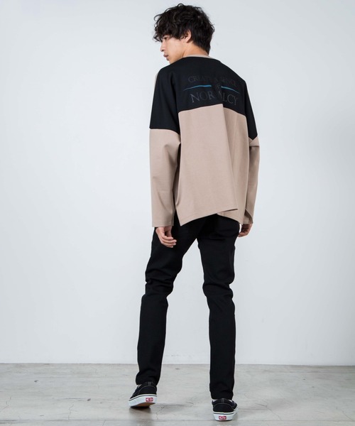 WEGO（ウィゴー）の「WEGO/ロゴプリントビッグシルエットドルマンプルオーバー（スウェット・メンズ・ホワイト/ベージュ・MEDIUM/LARGE）」の3枚目の写真