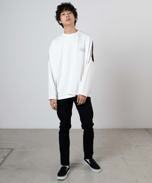 WEGO（ウィゴー）の「WEGO/ロゴプリントビッグシルエットドルマンプルオーバー（スウェット・メンズ・ホワイト/ベージュ・MEDIUM/LARGE）」の7枚目の写真