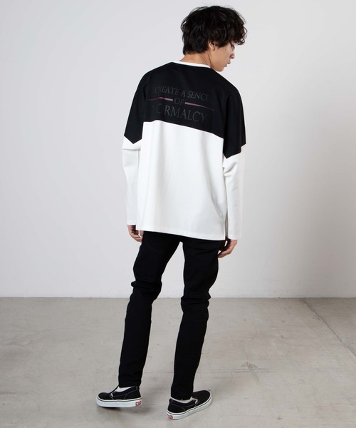 WEGO（ウィゴー）の「WEGO/ロゴプリントビッグシルエットドルマンプルオーバー（スウェット・メンズ・ホワイト/ベージュ・MEDIUM/LARGE）」の18枚目の写真