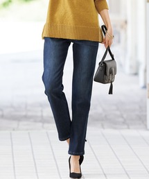 あったか裏ベロア柔らかストレッチジーンズ股下73cm