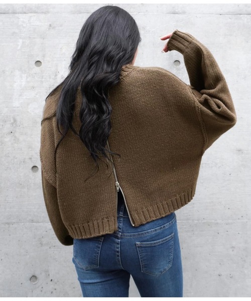 ANAP（アナップ）の「バックジップクロップドニット（ニット/セーター