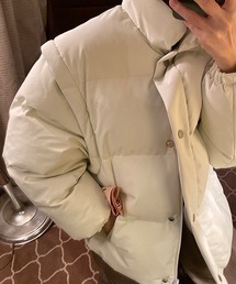 【MASONPRINCE】Oversized reflector print 2way down JKT MF1047