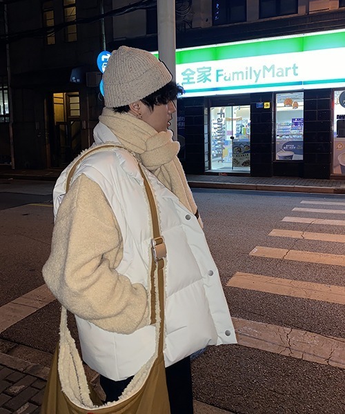 MASONPRINCE（メイソンプリンス）の「【MASONPRINCE】Oversized reflector print 2way down JKT MF1047（ダウンジャケット/コート・メンズ・ホワイト/ブラック・L/M/S）」の14枚目の写真