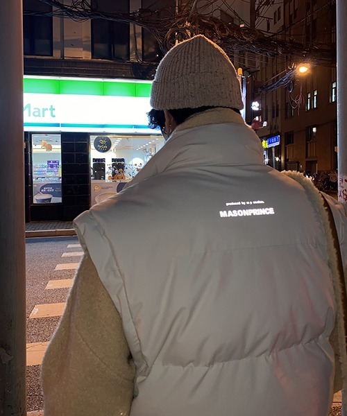 MASONPRINCE（メイソンプリンス）の「【MASONPRINCE】Oversized reflector print 2way down JKT MF1047（ダウンジャケット/コート・メンズ・ホワイト/ブラック・L/M/S）」の15枚目の写真