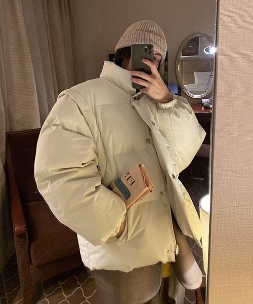 MASONPRINCE（メイソンプリンス）の「【MASONPRINCE】Oversized reflector print 2way down JKT MF1047（ダウンジャケット/コート・メンズ・ホワイト/ブラック・L/M/S）」の18枚目の写真