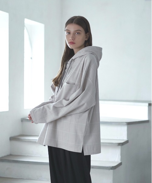 DOOPZ(ドープス)の「SIDE SLIT SMOOTH POCKET PARKA / サイドスリットスムースポケットパーカー(パーカー・メンズ・ブラック/ブラウン/グレー/ナチュラル・SMALL/MEDIUM/LARGE)」の4枚目の写真