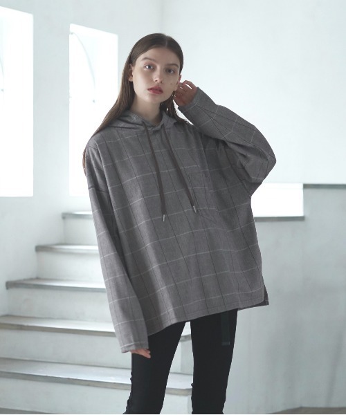 DOOPZ(ドープス)の「SIDE SLIT SMOOTH POCKET PARKA / サイドスリットスムースポケットパーカー(パーカー・メンズ・ブラック/ブラウン/グレー/ナチュラル・SMALL/MEDIUM/LARGE)」の3枚目の写真