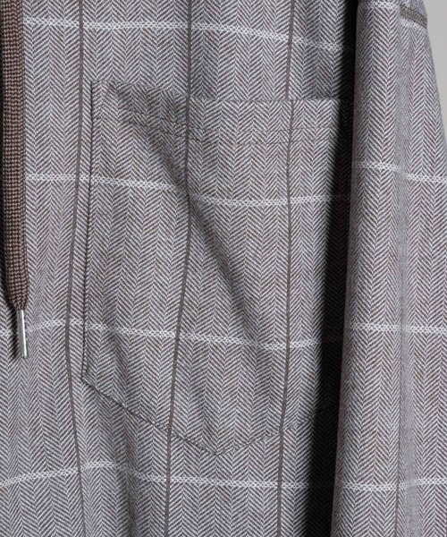 DOOPZ(ドープス)の「SIDE SLIT SMOOTH POCKET PARKA / サイドスリットスムースポケットパーカー(パーカー・メンズ・ブラック/ブラウン/グレー/ナチュラル・SMALL/MEDIUM/LARGE)」の7枚目の写真