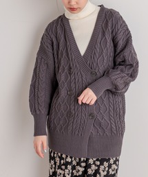 natural couture | ダブルブレストケーブルカーディガン(カーディガン/ボレロ)
