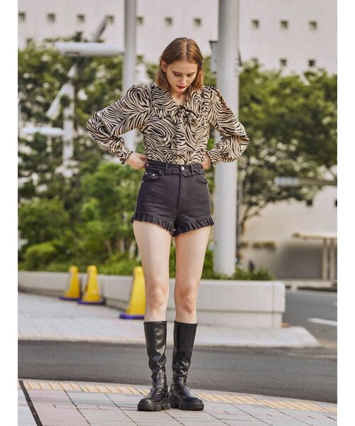 jouetie（ジュエティ）の「ビックカラーフロントリボンブラウス（シャツ/ブラウス・レディース・ブラック/オフホワイト/その他1・MEDIUM）」の16枚目の写真