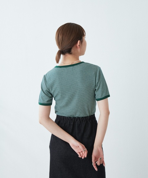 flowriri(フロウリリ)の「flowriri ボーダーTシャツ(Tシャツ/カットソー・レディース・ブラック/グリーン・FREE)」の13枚目の写真