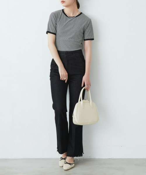 flowriri(フロウリリ)の「flowriri ボーダーTシャツ(Tシャツ/カットソー・レディース・ブラック/グリーン・FREE)」の16枚目の写真