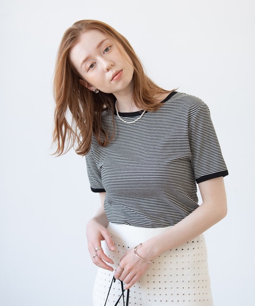 flowriri(フロウリリ)の「flowriri ボーダーTシャツ(Tシャツ/カットソー・レディース・ブラック/グリーン・FREE)」の21枚目の写真