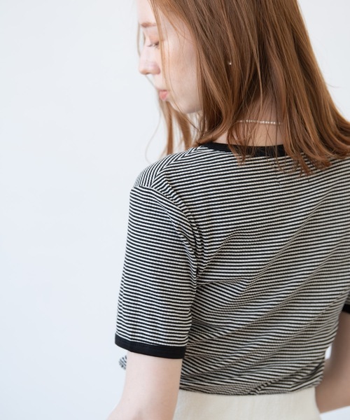 flowriri(フロウリリ)の「flowriri ボーダーTシャツ(Tシャツ/カットソー・レディース・ブラック/グリーン・FREE)」の19枚目の写真