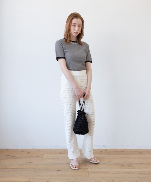 flowriri(フロウリリ)の「flowriri ボーダーTシャツ(Tシャツ/カットソー・レディース・ブラック/グリーン・FREE)」の18枚目の写真