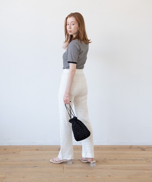 flowriri(フロウリリ)の「flowriri ボーダーTシャツ(Tシャツ/カットソー・レディース・ブラック/グリーン・FREE)」の17枚目の写真