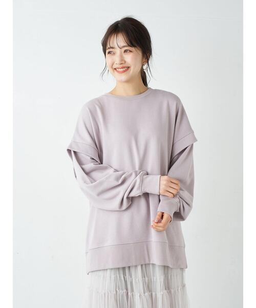 earth music&ecology（アースミュージックアンドエコロジー）の「ルーズシルエットプルオーバー ＊（スウェット・レディース・チャコールグレー/オフホワイト/ミント/ピンクベージュ・FREE）」の12枚目の写真