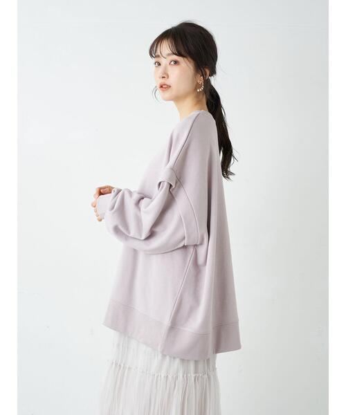 earth music&ecology（アースミュージックアンドエコロジー）の「ルーズシルエットプルオーバー ＊（スウェット・レディース・チャコールグレー/オフホワイト/ミント/ピンクベージュ・FREE）」の13枚目の写真