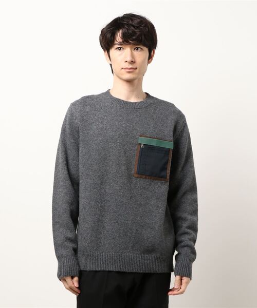 Request(リクエスト)の「【REQUEST】ミリタリーモチーフ クルーネックニット(ニット/セーター・メンズ・ブラック系その他/グレー系その他・FREE)」の1枚目の写真