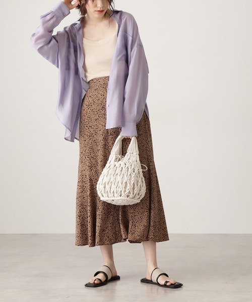 N.（N. Natural Beauty Basic）（エヌエヌナチュラルビューティーベーシック）の「◆シアーリラックスシャツ（シャツ/ブラウス・レディース・ベージュ/パープル/ブルー/ブラック・MEDIUM）」の12枚目の写真