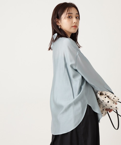 N.（N. Natural Beauty Basic）（エヌエヌナチュラルビューティーベーシック）の「◆シアーリラックスシャツ（シャツ/ブラウス・レディース・ベージュ/パープル/ブルー/ブラック・MEDIUM）」の11枚目の写真