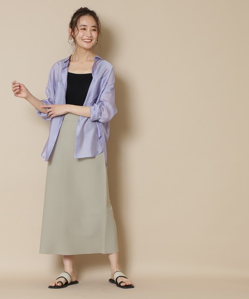 N.（N. Natural Beauty Basic）（エヌエヌナチュラルビューティーベーシック）の「◆シアーリラックスシャツ（シャツ/ブラウス・レディース・ベージュ/パープル/ブルー/ブラック・MEDIUM）」の17枚目の写真