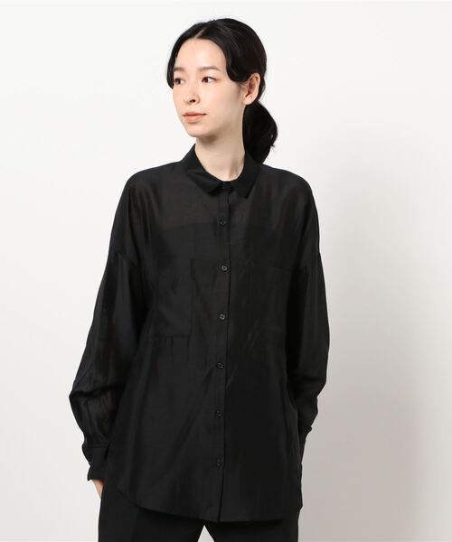 N.（N. Natural Beauty Basic）（エヌエヌナチュラルビューティーベーシック）の「◆シアーリラックスシャツ（シャツ/ブラウス・レディース・ベージュ/パープル/ブルー/ブラック・MEDIUM）」の20枚目の写真