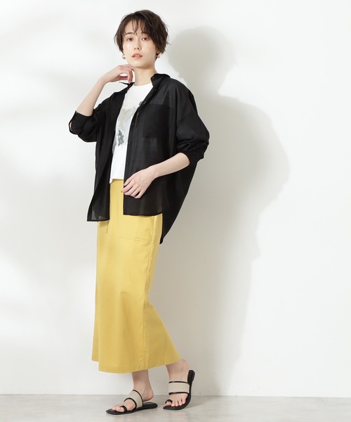 N.（N. Natural Beauty Basic）（エヌエヌナチュラルビューティーベーシック）の「◆シアーリラックスシャツ（シャツ/ブラウス・レディース・ベージュ/パープル/ブルー/ブラック・MEDIUM）」の18枚目の写真