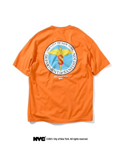 Lafayette（ラファイエット）の「LFYT ラファイエット [Lafayette] - x ディーエスエヌワイ [DSNY] コラボ ニューヨーク市衛生局 コミュニティーサービス グラフィック 半袖 Tシャツ [COMMUNITY SERVICES TEE]（Tシャツ/カットソー・メンズ・ホワイト/ダークグリーン/ブラック/オレンジ・X-LARGE/XX-LARGE/MEDIUM/LARGE/SMALL）」の4枚目の写真