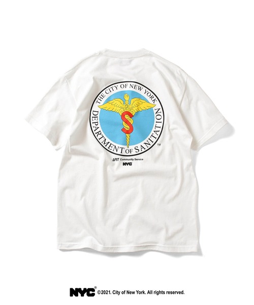 Lafayette（ラファイエット）の「LFYT ラファイエット [Lafayette] - x ディーエスエヌワイ [DSNY] コラボ ニューヨーク市衛生局 コミュニティーサービス グラフィック 半袖 Tシャツ [COMMUNITY SERVICES TEE]（Tシャツ/カットソー・メンズ・ホワイト/ダークグリーン/ブラック/オレンジ・X-LARGE/XX-LARGE/MEDIUM/LARGE/SMALL）」の5枚目の写真