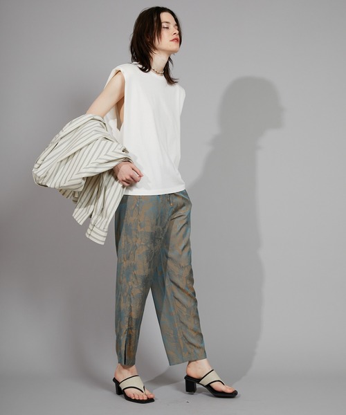 CIAOPANIC（チャオパニック）の「リーフ柄イージーパンツ（スラックス・レディース・グリーン/ネイビー/ブルー系その他・FREE）」の19枚目の写真