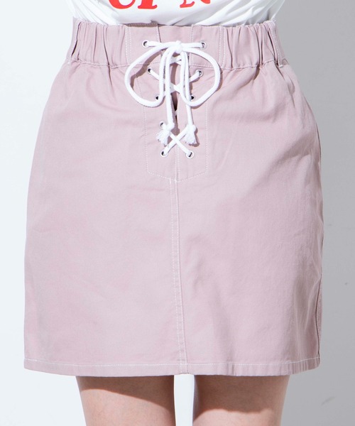 WEGO（ウィゴー）の「WEGO/バックレースアップミニスカート（スカート・レディース・ライトピンク/アイボリー・SMALL/MEDIUM）」の12枚目の写真