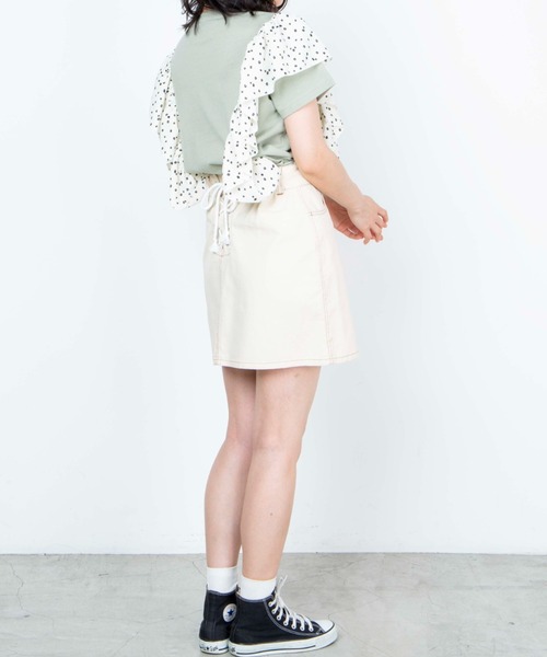 WEGO（ウィゴー）の「WEGO/バックレースアップミニスカート（スカート・レディース・ライトピンク/アイボリー・SMALL/MEDIUM）」の6枚目の写真