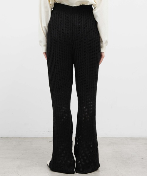 WEGO（ウィゴー）の「WEGO/透かし編みイージーパンツ（スウェットパンツ・レディース・ブラック/アイボリー・FREE）」の9枚目の写真