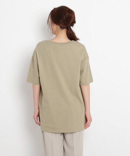 Lee(リー)の「Lee(R)別注 ポケット刺繍Tシャツ(Tシャツ/カットソー・レディース・アイボリー/ガンメタ/カーキ・02)」の10枚目の写真