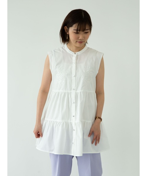 ELENCARE DUE（エレンカーレデュエ）の「・ELENCARE DUE　刺繍ティアードチュニック＊（シャツ/ブラウス・レディース・ブラック/オフホワイト/イエロー/ラベンダー・FREE）」の19枚目の写真