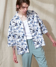 オーバーサイズドルマン プラントガラ オープンカラーS/Sシャツ EMMA CLOTHES
