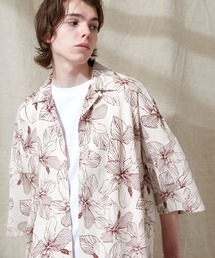 オーバーサイズドルマン プラントガラ オープンカラーS/Sシャツ EMMA CLOTHES